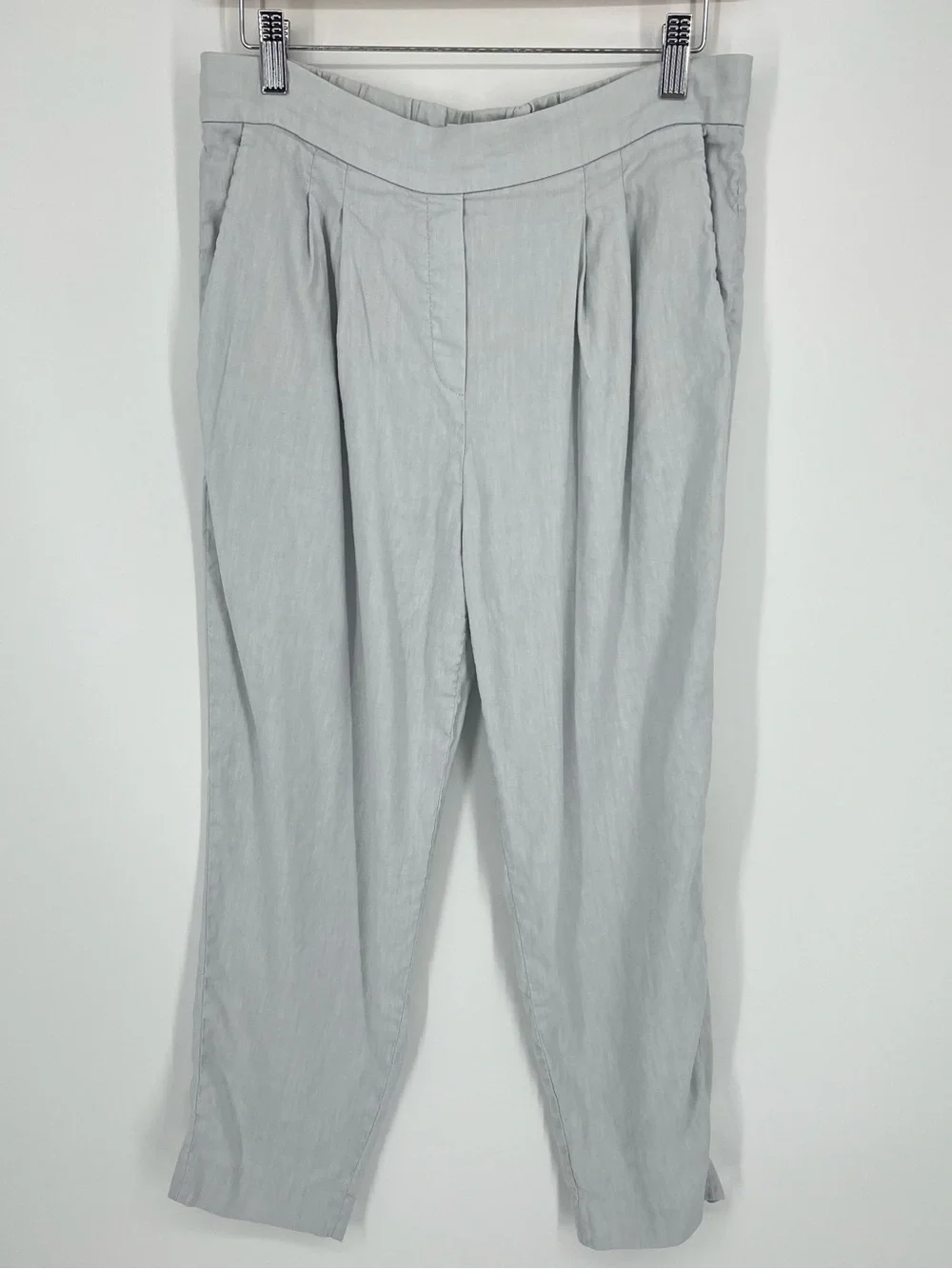 Aritzia Babaton Cohen Linen Blend Cropped Trouser Pant Women's Size 10 in Stone